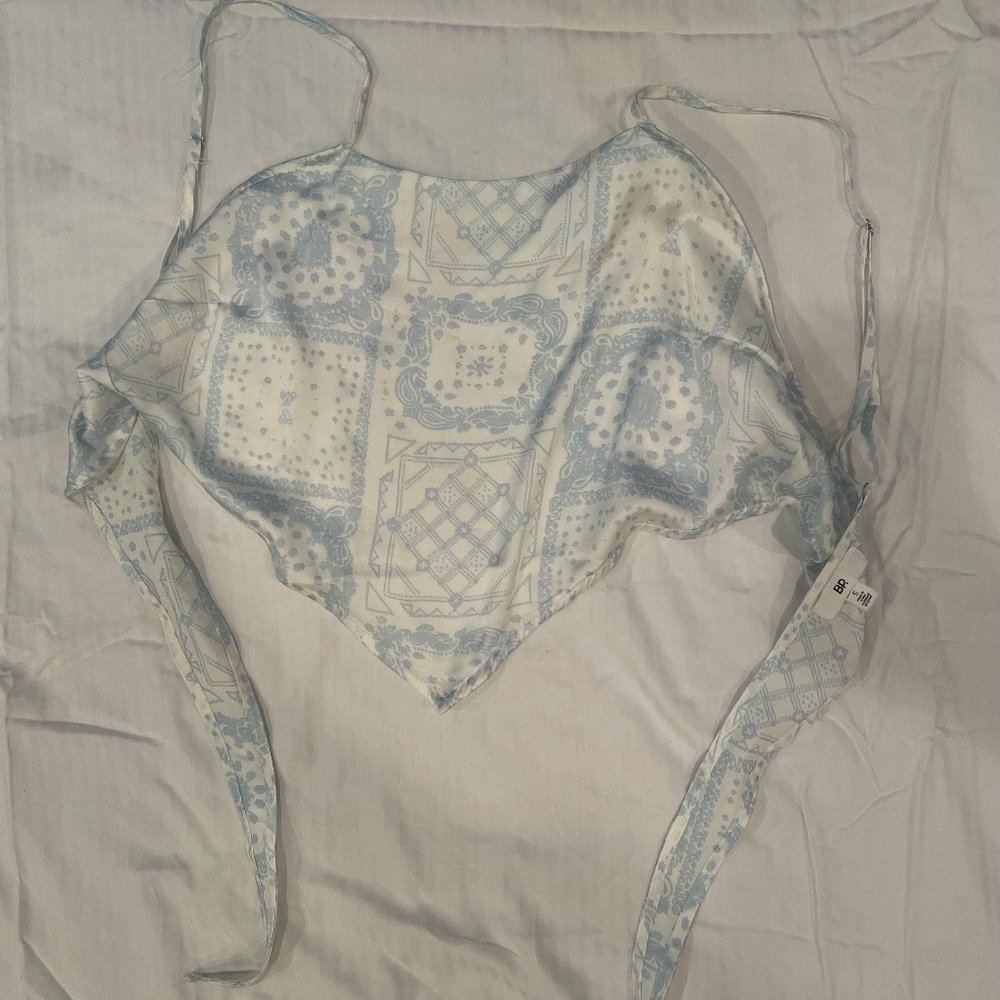 Nordstrom Silky Triangle Tie Crop Top